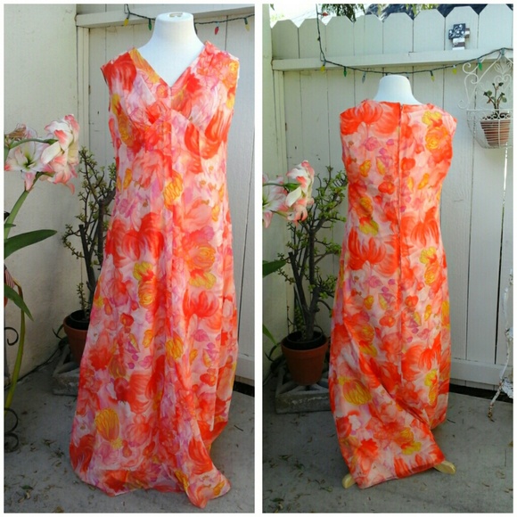 pink dress with oranges